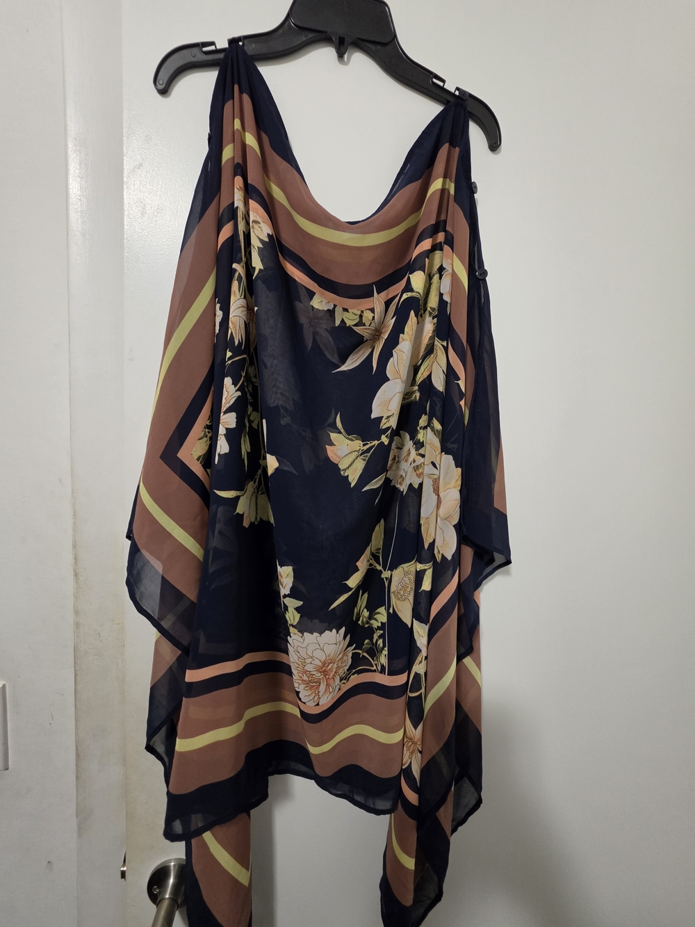 Navy Floral Draped Women's Camisole Top